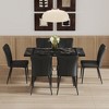 7-Piece Dining Set with Marble Pattern Table and 6 PU Armless Chairs - 4 of 4