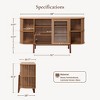 LuxenHome 2-Door and Open Storage 59-Inch Wide Sideboard Server Cabinet with Rubberwood Legs - 3 of 4