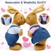 LotFancy Rabbit Plush Toys, 12 in Brown Bunny Stuffed Animal for Kids, Girls, Boys - 3 of 4