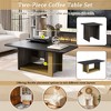 Kumasinova 2PCS Luxury Coffee Table with Storage,Square End Table with Spacious Top,Side Table for Living Room,Living Room Furniture - 4 of 4