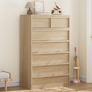 7 Drawer Dresser for Bedroom, 46" Tall Modern 7 Chest of Drawers with Large Storage Space - 1 of 4