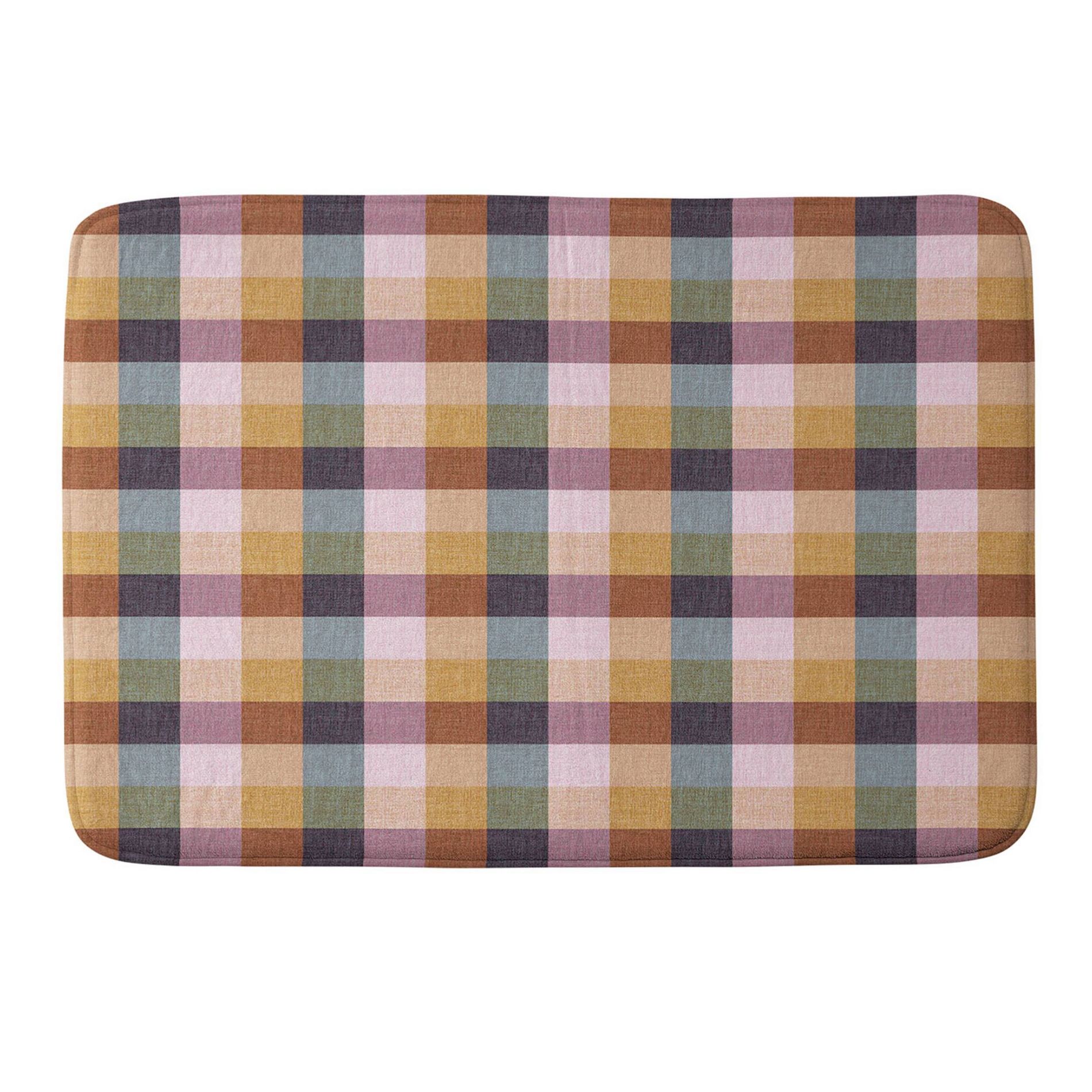 Deny Designs Schatzi Brown Buffalo Plaid Fall Spice Memory Foam Bath Mat