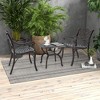 Tangkula 21" Cast Aluminum Outdoor Side Table Patio Square Coffee Table w/ Storage Shelf - 3 of 4