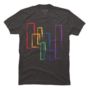 Adult Design By Humans Crayon Rainbow Rectangles Abstract By T-Shirt - 1 of 2
