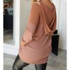 Women's Two Tone Fuzzy Hoodie - White Birch - 4 of 4