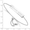 Black Bow Jewelry Sterling Silver Rh-Plated MLB Milwaukee Brewers Bar Adj Bracelet, 9 In - image 3 of 4