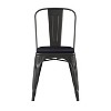 Emma and Oliver Metal Stacking Dining Chairs with Poly Resin Seats for Indoor/Outdoor Use - 3 of 4