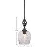 Toltec Lighting Elegante 1 - Light Pendant in  Matte Black with 6" Smoke Bubble Shade - 2 of 2