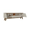 Manhattan Comfort Marcus Mid-Century Modern 4 Shelf TV Stand for TVs up to 70" Beige - Manhattan Comfort: Media Console with Storage - 3 of 4