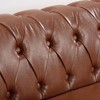 CAVINAS Chesterfield Sofa with Rolled Arm, Modern PU Leather 3 Seater Sofa Couch, Upholstered Vintage Couch for Living Room - 2 of 4