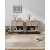Manhattan Comfort Set of 2 Dumbo Nightstands with Drawer Rustic Gray - 2 of 4