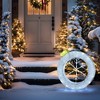 LuxenHome 2Ft Tall Ornament and Snowflake Wreath Outdoor Holiday Decoration with Lights White - 4 of 4