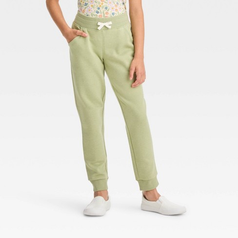 Girls' Fleece Jogger Pants - Cat & Jack™ Olive Green Xxl : Target