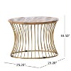 GDFStudio Fenkell Boho Handmade Mango Wood and Iron Coffee Table, Natural and Gold - 3 of 4