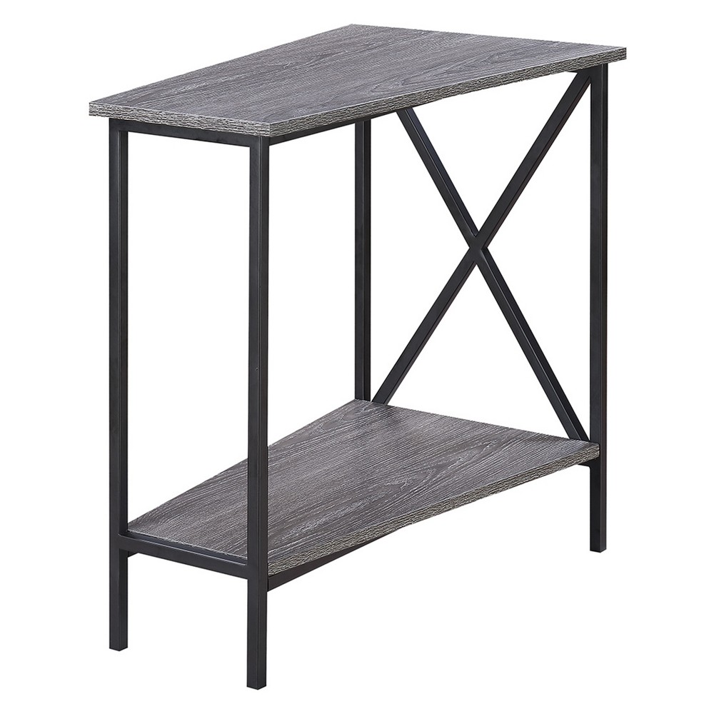 Photos - Coffee Table Tucson Wedge End Table Weathered Gray/Black - Breighton Home