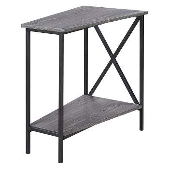 Tucson Wedge End Table Weathered Gray/Black - Breighton Home