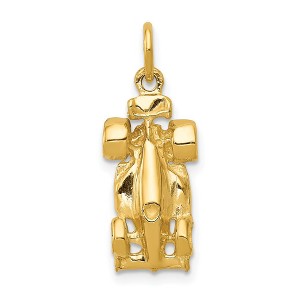 Black Bow Jewelry 14k Yellow Gold 3D Race Car Charm - 1 of 4