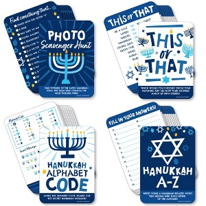 Big Dot of Happiness Hanukkah Menorah - 4 Chanukah Holiday Party Games - 10 Cards Each - Gamerific Bundle - 1 of 4