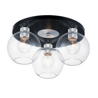 Maxim Lighting Vessel 3 - Light Flush Mount in  Black/Brushed Aluminum