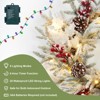 24" Christmas Wreath, Artificial Christmas Decorations with LED Lights, Indoor and Outdoor Holiday Decorative Wreath for Doors, Windows, Walls, White - 2 of 4