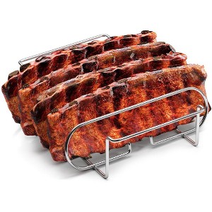 Sorbus Non-Stick Rib Rack - Porcelain Coated Steel Roasting Stand - 1 of 4