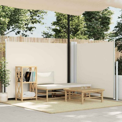 Side Awning Cream Polyester with PU coating 47.2 x 236.2 in  vidaXL