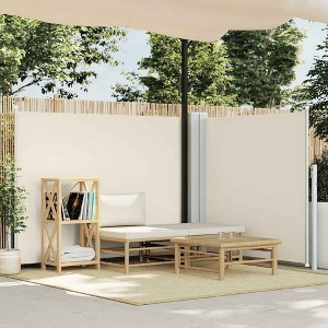 Side Awning Cream Polyester with PU coating 47.2 x 236.2 in  vidaXL - 1 of 4