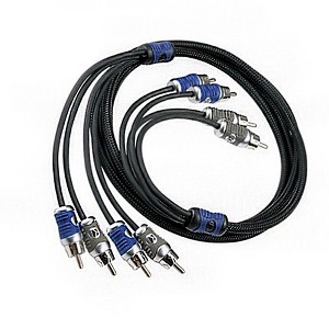 Kicker 46QI46 Q-Series 4-Channel RCA Interconnects, 6.0 Meter - 1 of 3