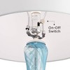 Possini Euro Design Codie Modern Table Lamp 28 1/2" Tall Clear Blue Swirls Art Glass White Fabric Drum Shade for Bedroom Living Room Bedside Office - image 3 of 4