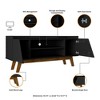 Sapphtopaz Modern TV Stand Media TV Console for TVs Up to 55" with Storage Cabinets & 2 Open Shelves TV Stand with Wood Leg for Living Room - 4 of 4