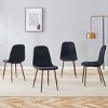 Modern Linen Fabric Upholstered Accent Chairs Set Of 4,Dining Chair with Metal Legs,Armless Dining Chair for Small Space Kitchen-Coolbibila - 3 of 4