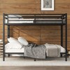 NicBex Queen Size Bunk Bed Metal Frame Bed Frame with Guardrails and 2 Ladder, No Box Spring Required, Space Saving, No Noise, Black - 2 of 4