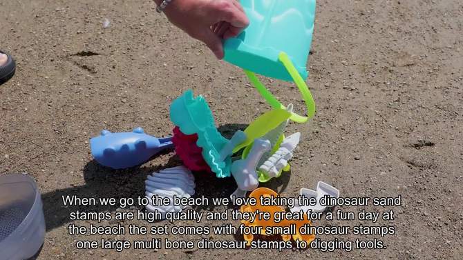 Top Race Dinosaur Beach Toys and Sand Tools - 21 Pieces, 2 of 7, play video