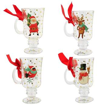 5.0 Inch Holiday Icon Mugs Set/4 Santa Snowman Penquin Mugs