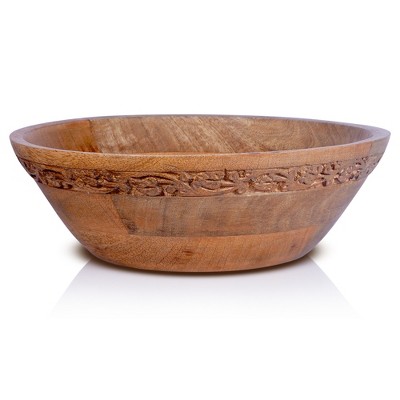 Mela Artisans Wooden Serving Bowls (white) (12" x 4.5" x 11")