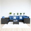 7-Piece Patio Furniture Set with Cushions, PE Rattan Wicker Sectional Sofa Set with Glass Coffee Table, Adjustable Layout for Outdoor & Indoor Use - 4 of 4