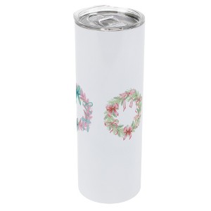 Elanze Designs 20 Ounce Stainless Steel On the Go Travel Tumbler With Push Top Lid, Christmas Bow Wreaths - 1 of 1