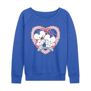 Women's - Pokémon - Maushold 4 Coquette Lightweight French Terry Wide Neck Long Sleeve Graphic Shirt - 1 of 3