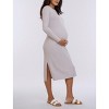 Women's Crew Neck Rib Knit Long Sleeve Column Dress | Motherhood Maternity - 3 of 4