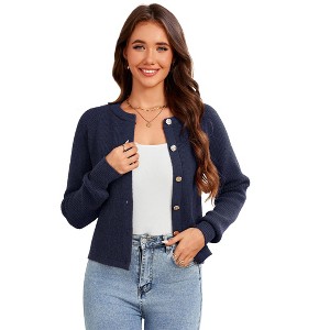 Coolmee Women Chunky Cardigan Sweaters Fashion Fall Fashion Button Up Long Sleeve Knit Sweater Outfits - 1 of 4