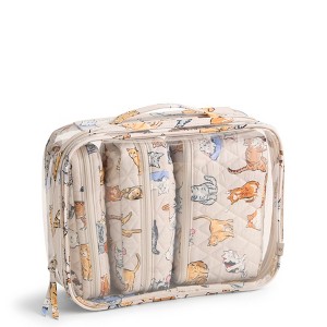 Vera Bradley Women's Outlet Clear 4-Piece Cotton Cosmetic Toiletry Bag Set - 1 of 2