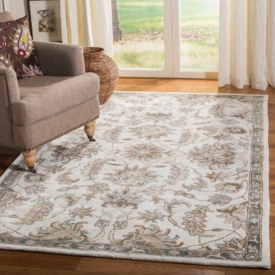 Ivory and Light Grey 6' x 9' Hand-Tufted Wool Area Rug