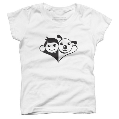 Girl's Design By Humans Doggy Friend By graphicganga T-Shirt