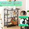 Simple Trending Rolling Cart, 3 Tier Bar Cart with Wheels, Heavy Duty Metal Storage Dining Cart for Kitchen, Black - 4 of 4