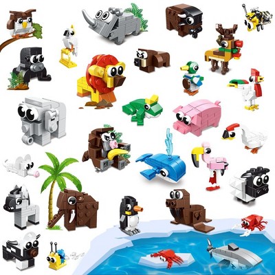 Hogokids 30 Pack Party Favor Blocks, 867pcs Mini Animal Building Block Sets for Boys and Girls Aged 5+