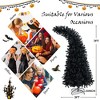 Costway 7FT Pre-Lit Black Halloween Tree 8 Flash Modes w/ 400 Purple & Orange Lights - 4 of 4