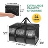 6-Pack Oversized Heavy Duty Moving Bags Clothes Storage Tote,Clear/Gray/Black-HOMLUX - 2 of 4