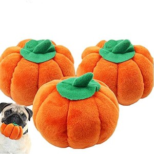 SEIS 3 Pcs Pumpkin Dog Chew Toys Pet Squeaky Toy Halloween Plush Cat Playing Toys (3 Pcs) - 1 of 1