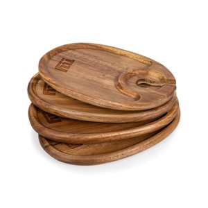 NFL New York Giants Acacia Wood 4pc Wine Appetizer Plate Set - 1 of 4