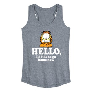 Women's - Garfield - Hello Go Home Now Graphic Racerback Tank - 1 of 4